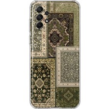 MONOFLEX Samsung Galaxy A72 Uyumlu Vintage Halı Deseni Desenli Şeffaf Telefon Kılıfı