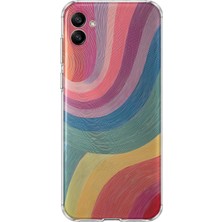 MONOFLEX Samsung Galaxy A07 Uyumlu Dalgalar Desenli Şeffaf Telefon Kılıfı