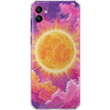 MONOFLEX Samsung Galaxy A07 Uyumlu Galaksi Güneş Desenli Şeffaf Telefon Kılıfı