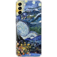 MONOFLEX Samsung Galaxy S21 Fe Uyumlu Van Gogh Yıldızlı Gece Desenli Şeffaf Telefon Kılıfı
