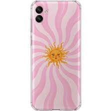 MONOFLEX Samsung Galaxy A07 Uyumlu Dalgalı Güneş Yüzü Desenli Şeffaf Telefon Kılıfı