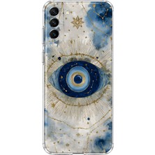 MONOFLEX Samsung Galaxy S22 Uyumlu Mistik Göz Desenli Şeffaf Telefon Kılıfı