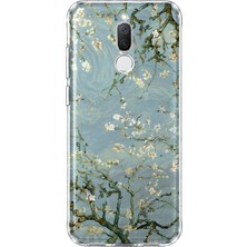 MONOFLEX Huawei Mate 10 Lite Uyumlu Van Gogh Badem Çiçeği Dalları Desenli Şeffaf Telefon Kılıfı