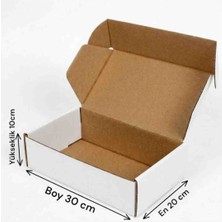 Rass 20×30×10 cm 3 Adet Çift Oluk E-Ticaret Karton Kutu (Beyaz)