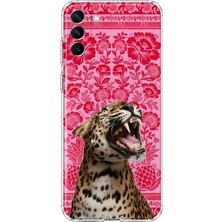MONOFLEX Samsung Galaxy S21 Fe Uyumlu Leopar Desenli Şeffaf Telefon Kılıfı