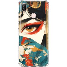 MONOFLEX Huawei P20 Lite Uyumlu Japon Sanatı Desenli Şeffaf Telefon Kılıfı