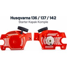 Algaride Husqvarna 136  137  142 Uyumlu Starter Kapak Komple Marş Mekanizmalı Motorlu Testere Çekme Starteri Yedek Parça