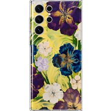 MONOFLEX Samsung Galaxy S26 Ultra Uyumlu Çiçekler Desenli Şeffaf Telefon Kılıfı