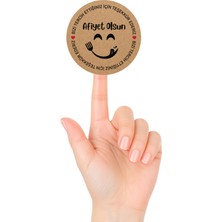 Woisco Afiyet Olsun Etiket Kraft Sticker, 300 Adet (4X4CM) Paketleme Ambalaj Kargo Ürün Etiketi T.no:20