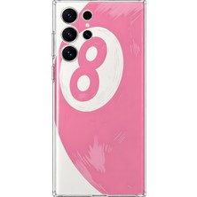 MONOFLEX Samsung Galaxy S22 Ultra Uyumlu Bilardo Topu Desenli Şeffaf Telefon Kılıfı