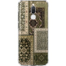 MONOFLEX Huawei Mate 10 Lite Uyumlu Vintage Halı Deseni Desenli Şeffaf Telefon Kılıfı