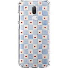 MONOFLEX Huawei Mate 10 Lite Uyumlu Çizgi Roman Kahraman Kolaj Desenli Şeffaf Telefon Kılıfı