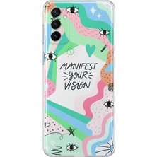 MONOFLEX Samsung Galaxy M13/M23 Uyumlu Manifest Your Vision Desenli Şeffaf Telefon Kılıfı