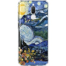 MONOFLEX Huawei Mate 10 Lite Uyumlu Van Gogh Yıldızlı Gece Desenli Şeffaf Telefon Kılıfı