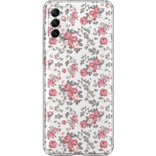 MONOFLEX Samsung Galaxy M52 Uyumlu Güller Desenli Şeffaf Telefon Kılıfı