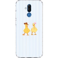 MONOFLEX Huawei Mate 20 Lite Uyumlu Ördekler Desenli Şeffaf Telefon Kılıfı