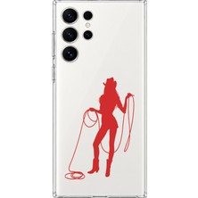 MONOFLEX Samsung Galaxy S26 Ultra Uyumlu Kovboy Kız Desenli Şeffaf Telefon Kılıfı