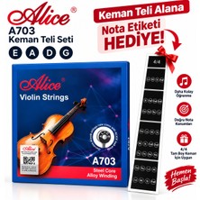 Happypotam Alice A703 Keman Teli Seti | 4/4 Keman Nota Etiketi Hediye