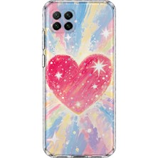 MONOFLEX Huawei P40 Lite Uyumlu Kalp Desenli Şeffaf Telefon Kılıfı