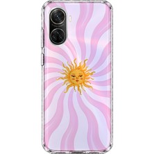 MONOFLEX Huawei Nova 9 Se Uyumlu Dalgalı Güneş Yüzü Desenli Şeffaf Telefon Kılıfı
