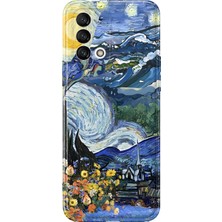 MONOFLEX Oppo A74 Uyumlu Van Gogh Yıldızlı Gece Desenli Şeffaf Telefon Kılıfı