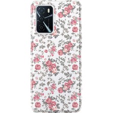 MONOFLEX Oppo A16/A55 Uyumlu Güller Desenli Şeffaf Telefon Kılıfı