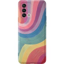 MONOFLEX Oppo A74 Uyumlu Dalgalar Desenli Şeffaf Telefon Kılıfı