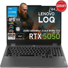 Lenovo Loq 15IRX10 Intel Core I7-13645HX RTX5050 (8gb) 12GB Ddr5 Ram 2tb SSD WIN11 Pro IPS Panel 15.6" Fhd Taşınabilir Bilgisayar 83JE01D3TR Cimete