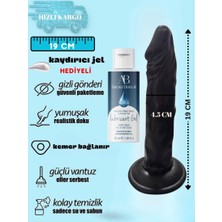 Aşkın Deposu Deromeya Health 3 Gerçekçi Testissiz Siyah Dildo 19CM Gerçekçi Et Dokusunda Damarlı ve Vantuzlu Kaliteli Yumuşak Süper Silikon Realistik Dildo Süper Jel Hediyeli