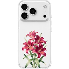 MONOFLEX iPhone 18 Pro Uyumlu Zambak Çiçek Buketi Desenli Şeffaf Telefon Kılıfı