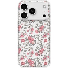 MONOFLEX iPhone 18 Pro Uyumlu Güller Desenli Şeffaf Telefon Kılıfı