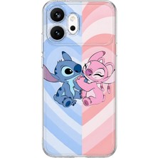MONOFLEX Honor 600 Uyumlu Angel ve Stitch Desenli Şeffaf Telefon Kılıfı