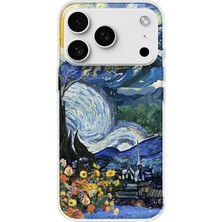 MONOFLEX iPhone 18 Pro Uyumlu Van Gogh Yıldızlı Gece Desenli Şeffaf Telefon Kılıfı