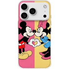 MONOFLEX iPhone 18 Pro Uyumlu Mickey Minnie Desenli Şeffaf Telefon Kılıfı