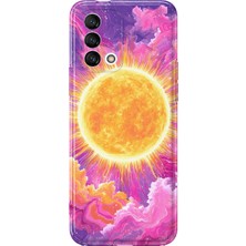 MONOFLEX Oppo A74 Uyumlu Galaksi Güneş Desenli Şeffaf Telefon Kılıfı