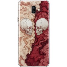 MONOFLEX Samsung Galaxy J6 Plus Uyumlu Kolaj Desenli Şeffaf Telefon Kılıfı