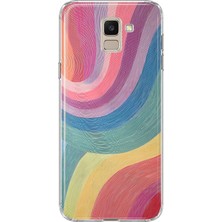MONOFLEX Samsung Galaxy J6 Uyumlu Dalgalar Desenli Şeffaf Telefon Kılıfı
