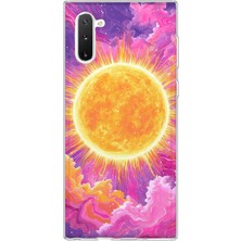 MONOFLEX Samsung Galaxy Note 10 Uyumlu Galaksi Güneş Desenli Şeffaf Telefon Kılıfı