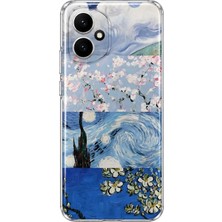 MONOFLEX Honor 400 Uyumlu Sanat Eseri Kolaj Bahar Dalı Desenli Şeffaf Telefon Kılıfı