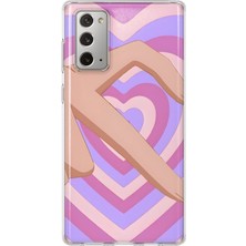MONOFLEX Samsung Galaxy Note 20 Uyumlu Kalp Desenli Şeffaf Telefon Kılıfı