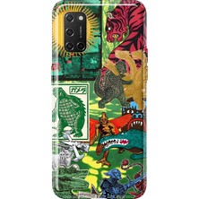 MONOFLEX Oppo A52/72/92 Uyumlu Kolaj Desenli Şeffaf Telefon Kılıfı