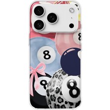 MONOFLEX iPhone 18 Pro Max Uyumlu Bilardo Topları Desenli Şeffaf Telefon Kılıfı