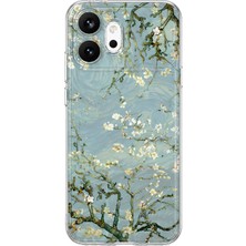 MONOFLEX Honor 600 Uyumlu Van Gogh Badem Çiçeği Dalları Desenli Şeffaf Telefon Kılıfı
