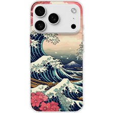 MONOFLEX iPhone 18 Pro Uyumlu Kanagava Dalga Desenli Şeffaf Telefon Kılıfı
