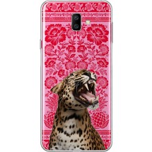 MONOFLEX Samsung Galaxy J6 Plus Uyumlu Leopar Desenli Şeffaf Telefon Kılıfı
