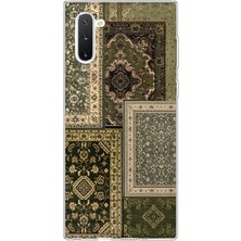 MONOFLEX Samsung Galaxy Note 10 Uyumlu Vintage Halı Deseni Desenli Şeffaf Telefon Kılıfı