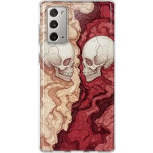 MONOFLEX Samsung Galaxy Note 20 Uyumlu Kolaj Desenli Şeffaf Telefon Kılıfı