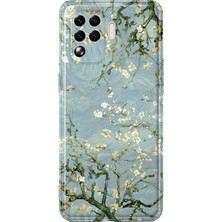 MONOFLEX Oppo Reno 5 Lite Uyumlu Van Gogh Badem Çiçeği Dalları Desenli Şeffaf Telefon Kılıfı