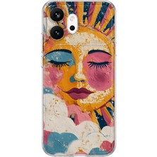 MONOFLEX Honor 600 Uyumlu Pastel Yağlı Boya Güneş Yüzü Desenli Şeffaf Telefon Kılıfı