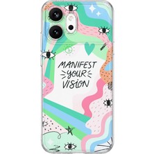 MONOFLEX Honor 600 Uyumlu Manifest Your Vision Desenli Şeffaf Telefon Kılıfı